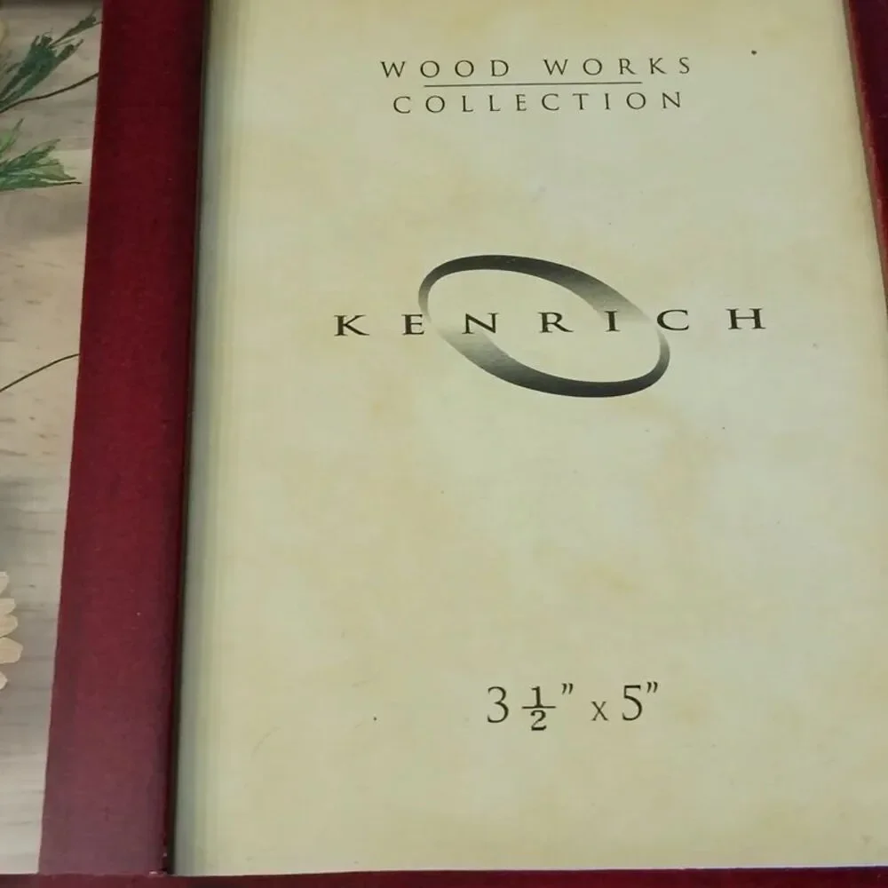 Vintage Kenrich Wood Works Collection Dried Flowers Wood Picture Frame